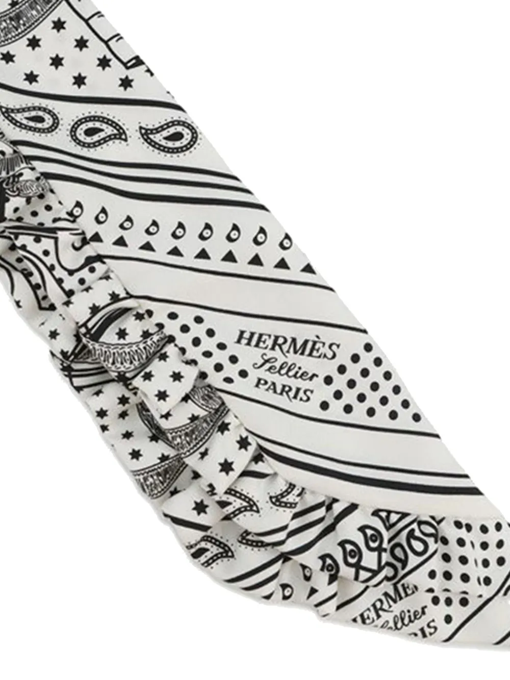 2020-2025 Eperon D'or Bandana Ruffled Silk Twilly Scarf Scarves