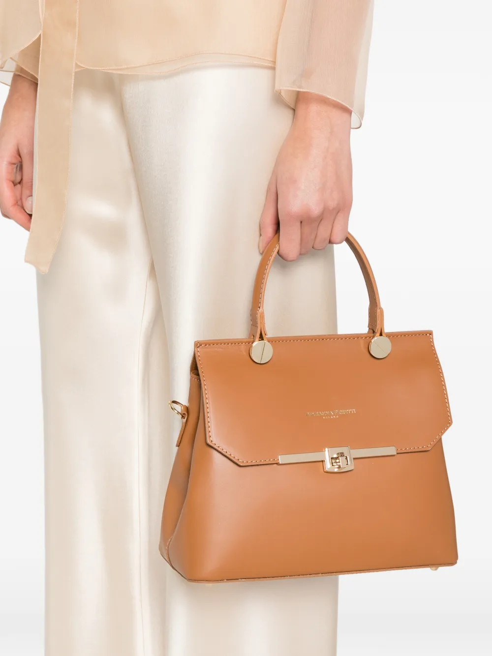  Adrianna Feretti Top Handle Tote Bag - Brown 