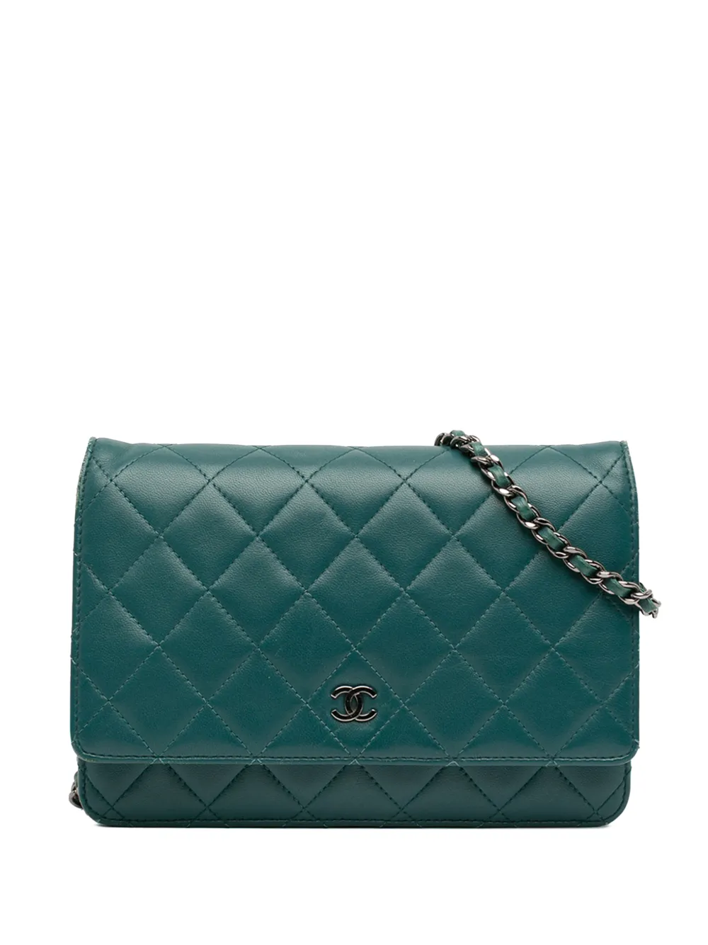 CHANEL Pre-Owned 2011 CC Quilted Lambskin Wallet On Chain crossbody bag - Blue