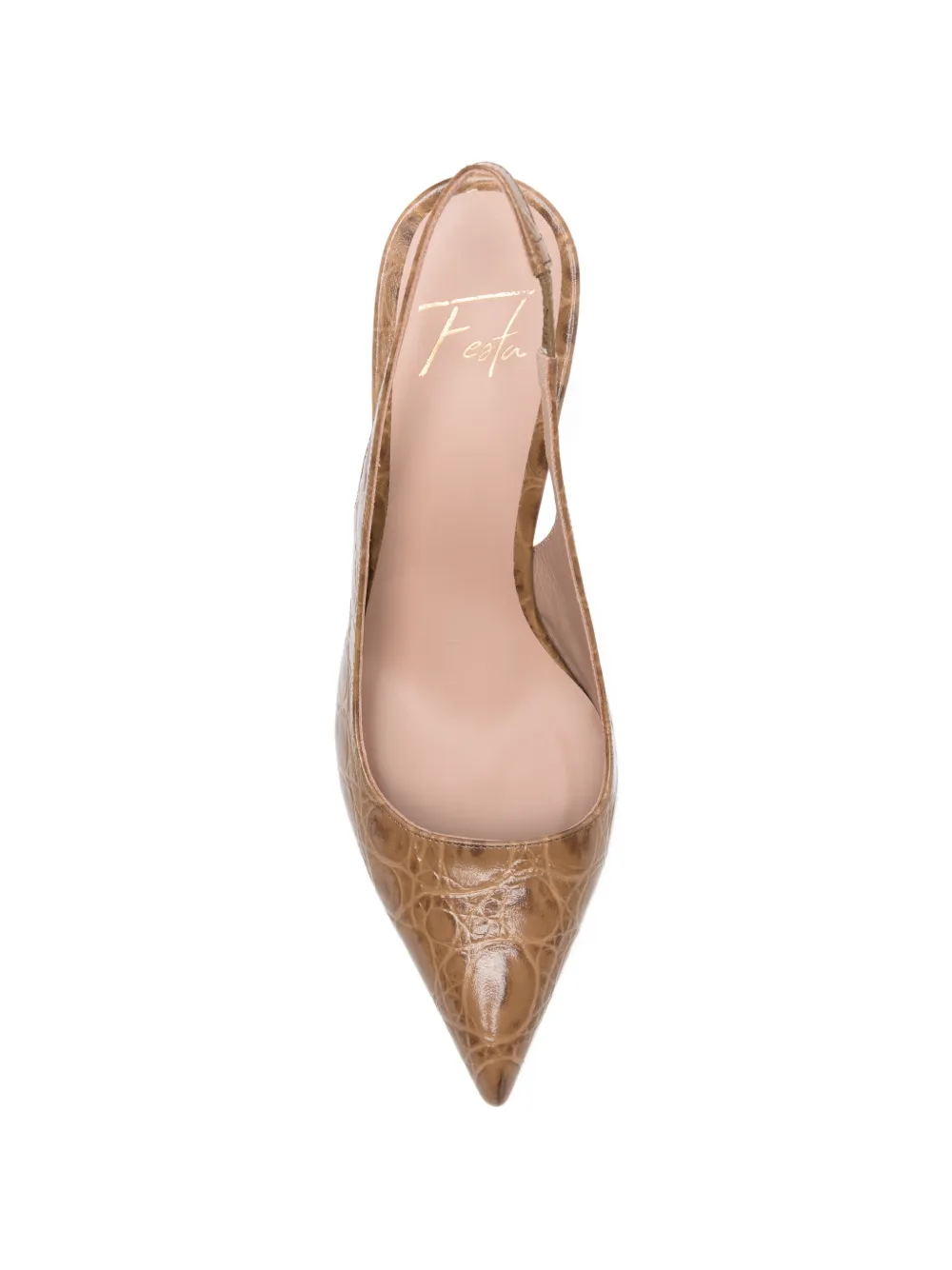 Festa Milano Fannys slingback pumps met puntige neus Bruin