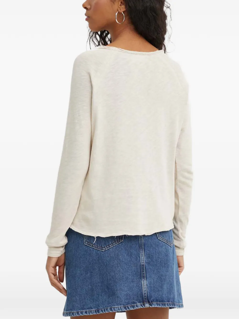American Vintage Sonoma T-shirt met raglan mouwen Beige