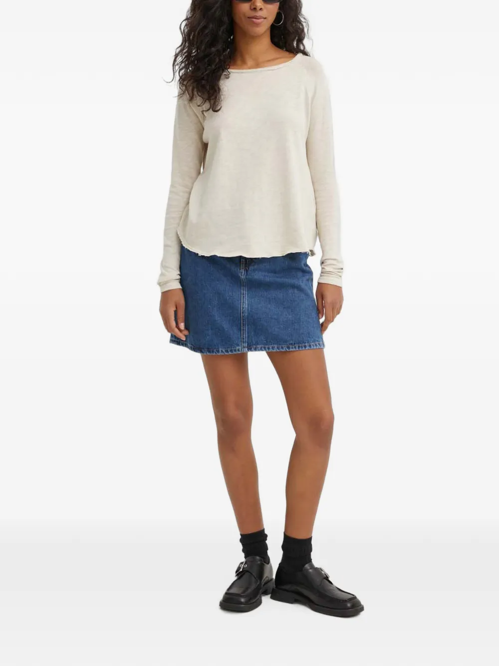 American Vintage Sonoma T-shirt met raglan mouwen Beige