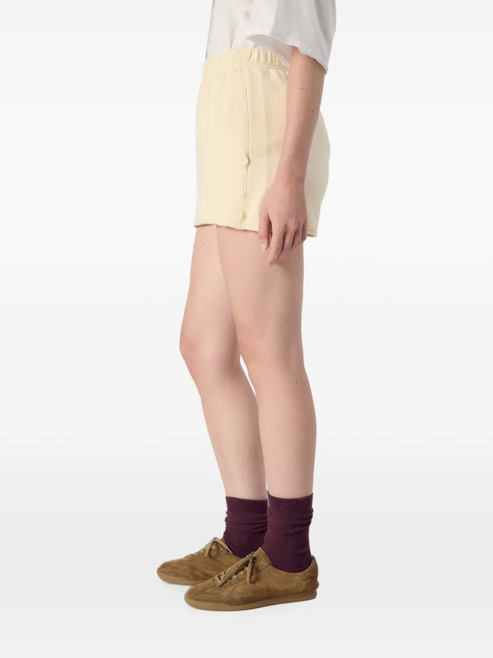 American Vintage Mini-shorts met gerafelde afwerking Beige