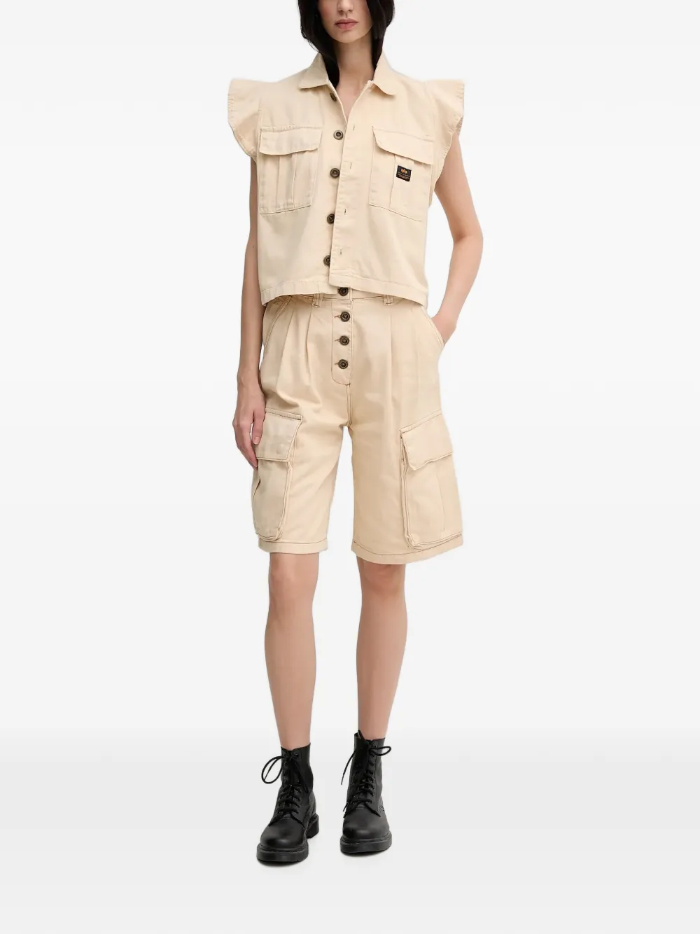 Alpha Industries Sailor button-up cargo shorts Beige