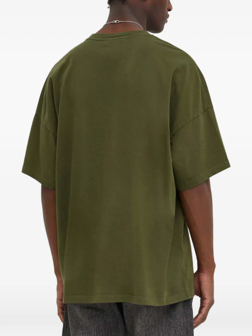 American Vintage T-shirt met verlaagde schouders Groen