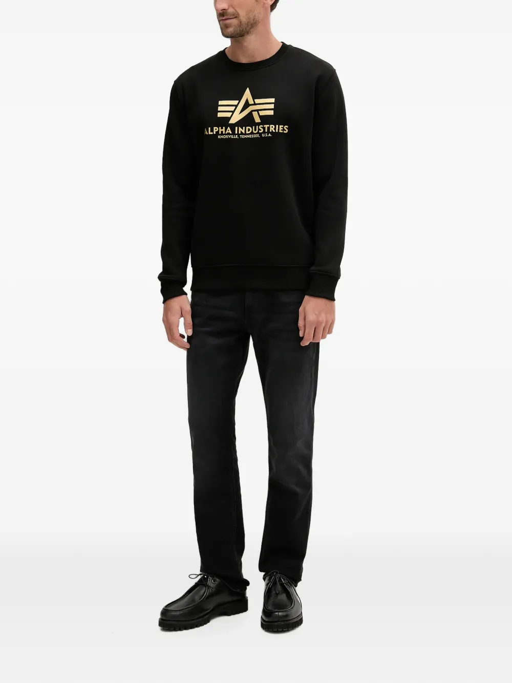 Alpha Industries logo-print sweatshirt Zwart