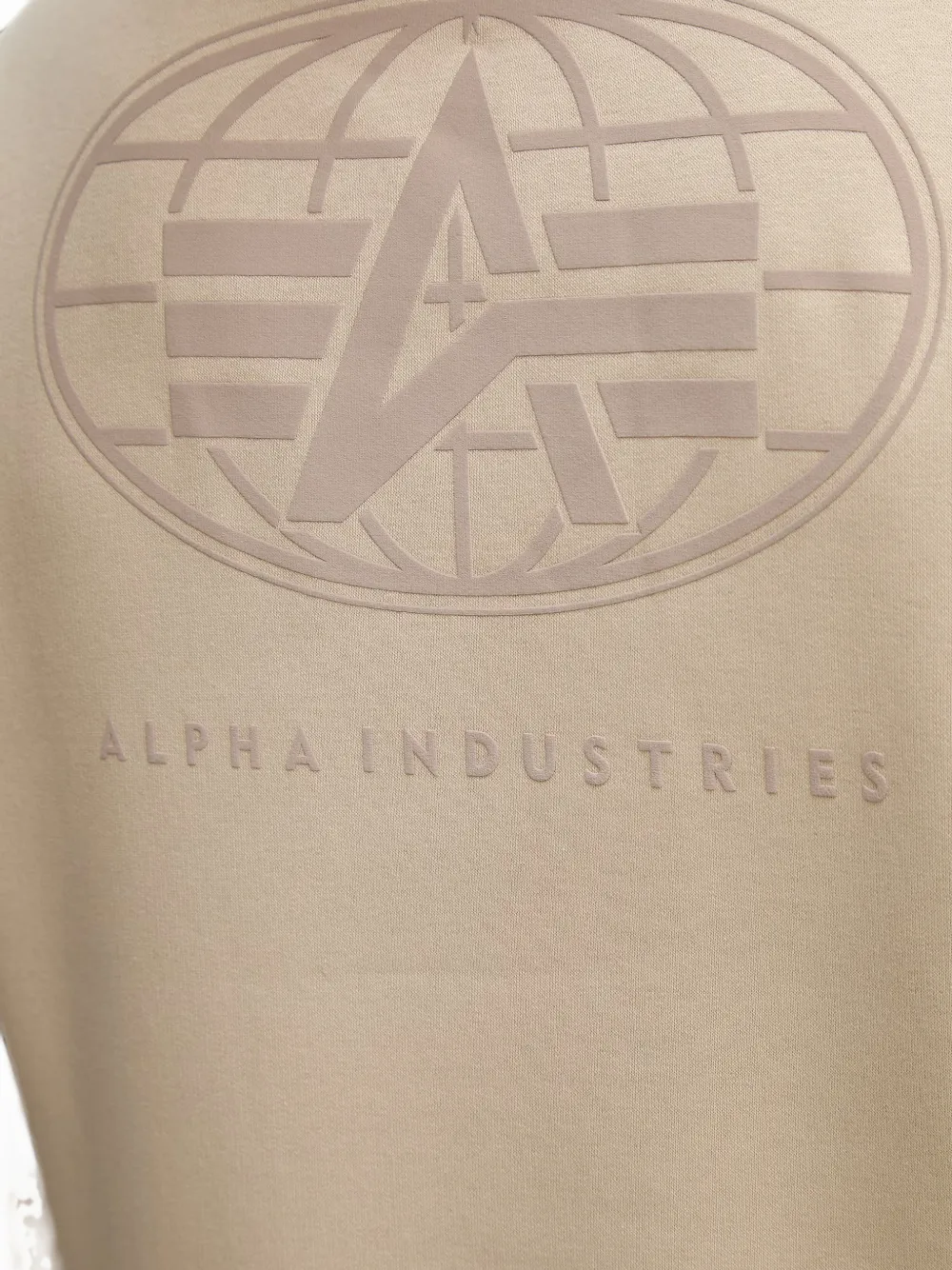 Alpha Industries Hoodie met buidelzak en logo Beige