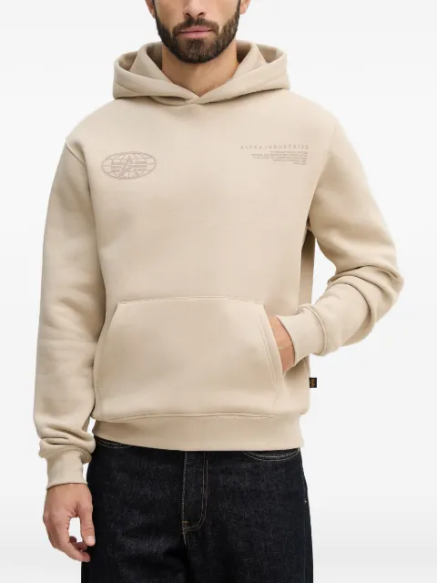 Alpha Industries world logo pouch-pocket hoodie