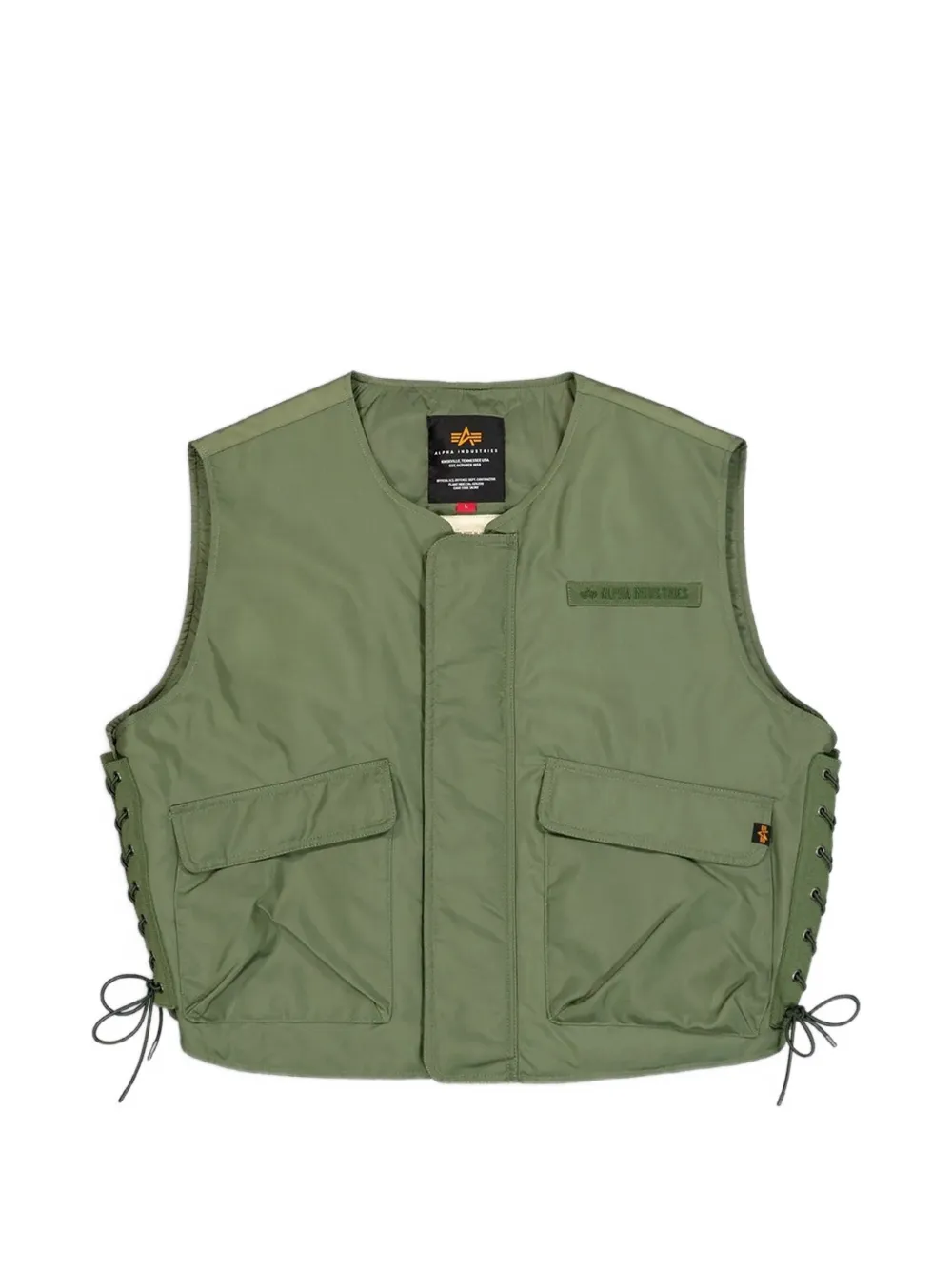 Alpha Industries Side-tie Vest In Green