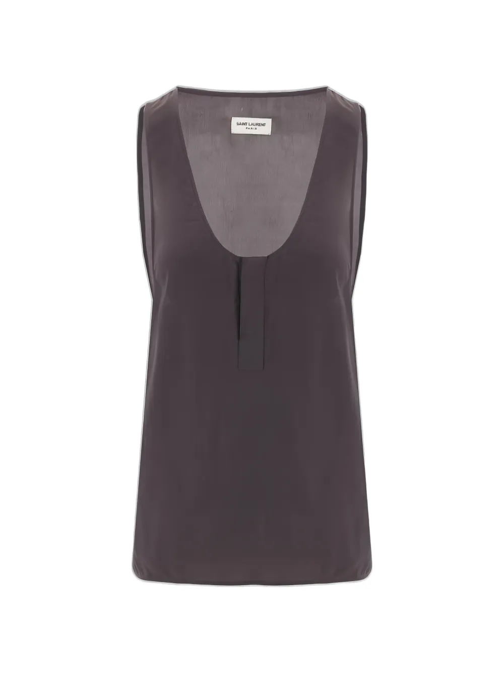 Saint Laurent sleeveless silk top - Grey