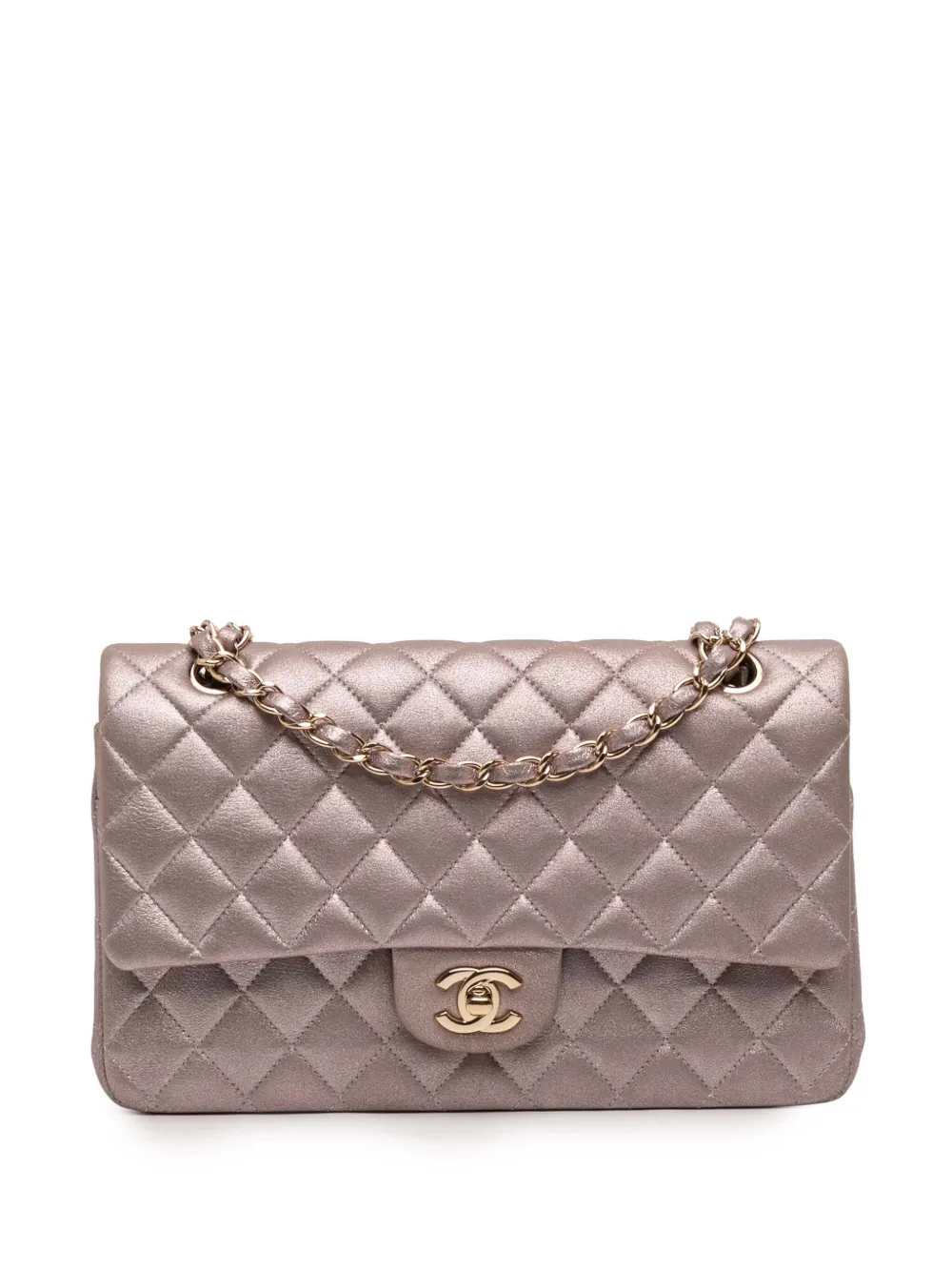 CHANEL Pre-Owned 2014 Medium Classic Iridescent Lambskin Double Flap shoulder bag - Rosa