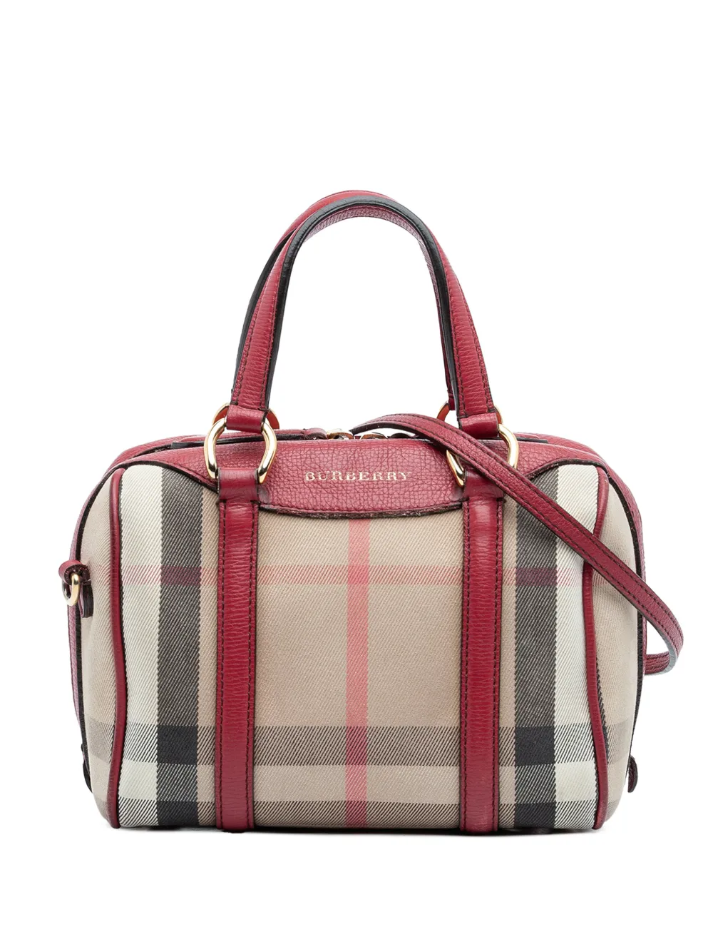 Burberry Pre-Owned 2000-2017 Small House Check Canvas Alchester Bowling Bag satchel - Marrone