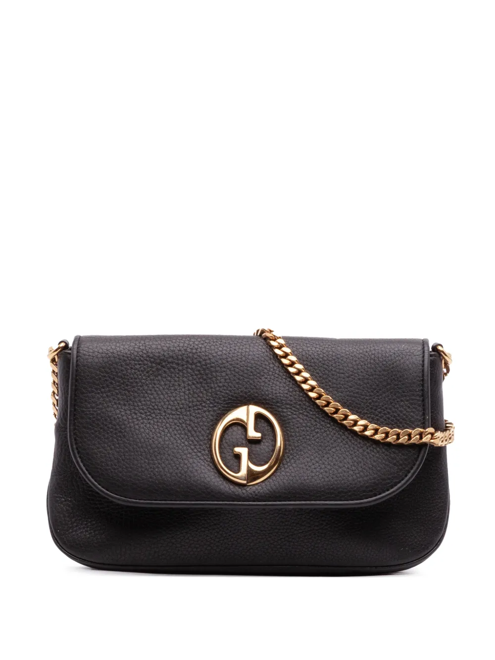 Gucci Pre-Owned 2000-2015 Medium Leather 1973 Chain shoulder bag - Nero