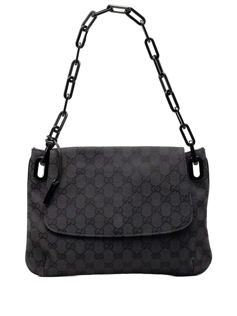 Gucci Pre-Owned 2000-2015 GG Canvas Resin Chain Flap shoulder bag - Nero