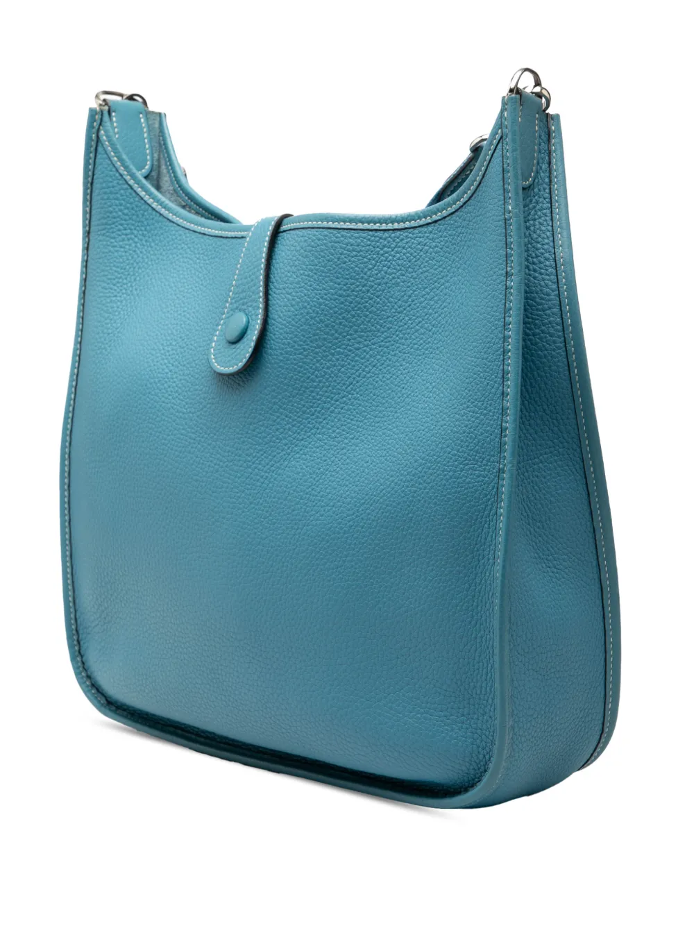Hermès Pre-owned 2005 Clemence Evelyne GM Crossbody Bag in Blue, view 3