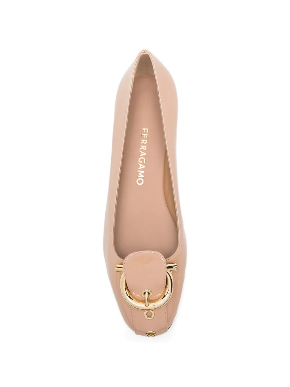 Ferragamo Gancini metal flat ballerinas Beige