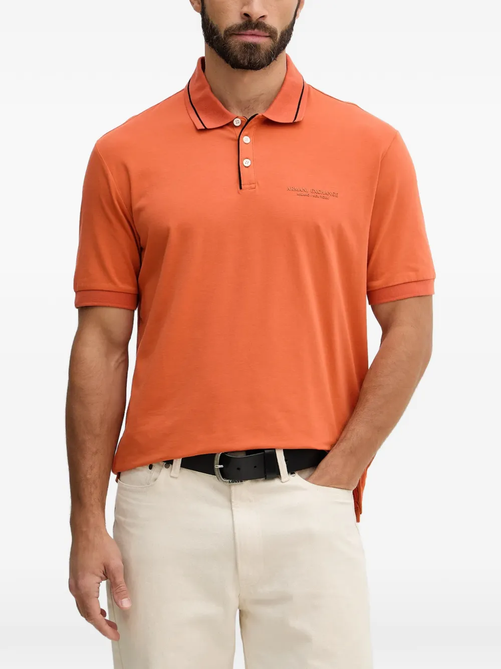 Armani Exchange Polo con profili a contrasto - Arancione