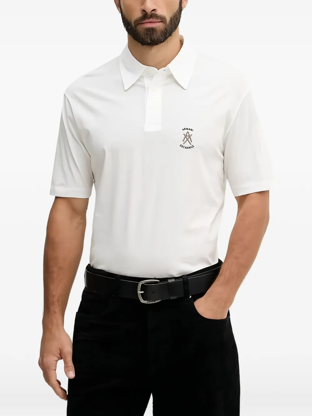 Armani Exchange logo polo shirt - Bianco