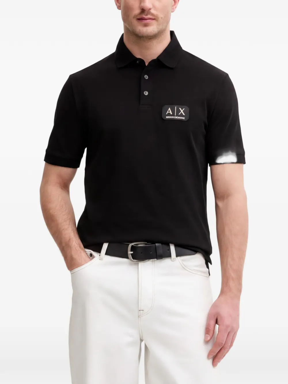 Armani Exchange Polo con applicazione - Nero