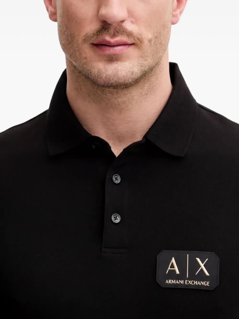 Armani Exchange Poloshirt met logo Zwart