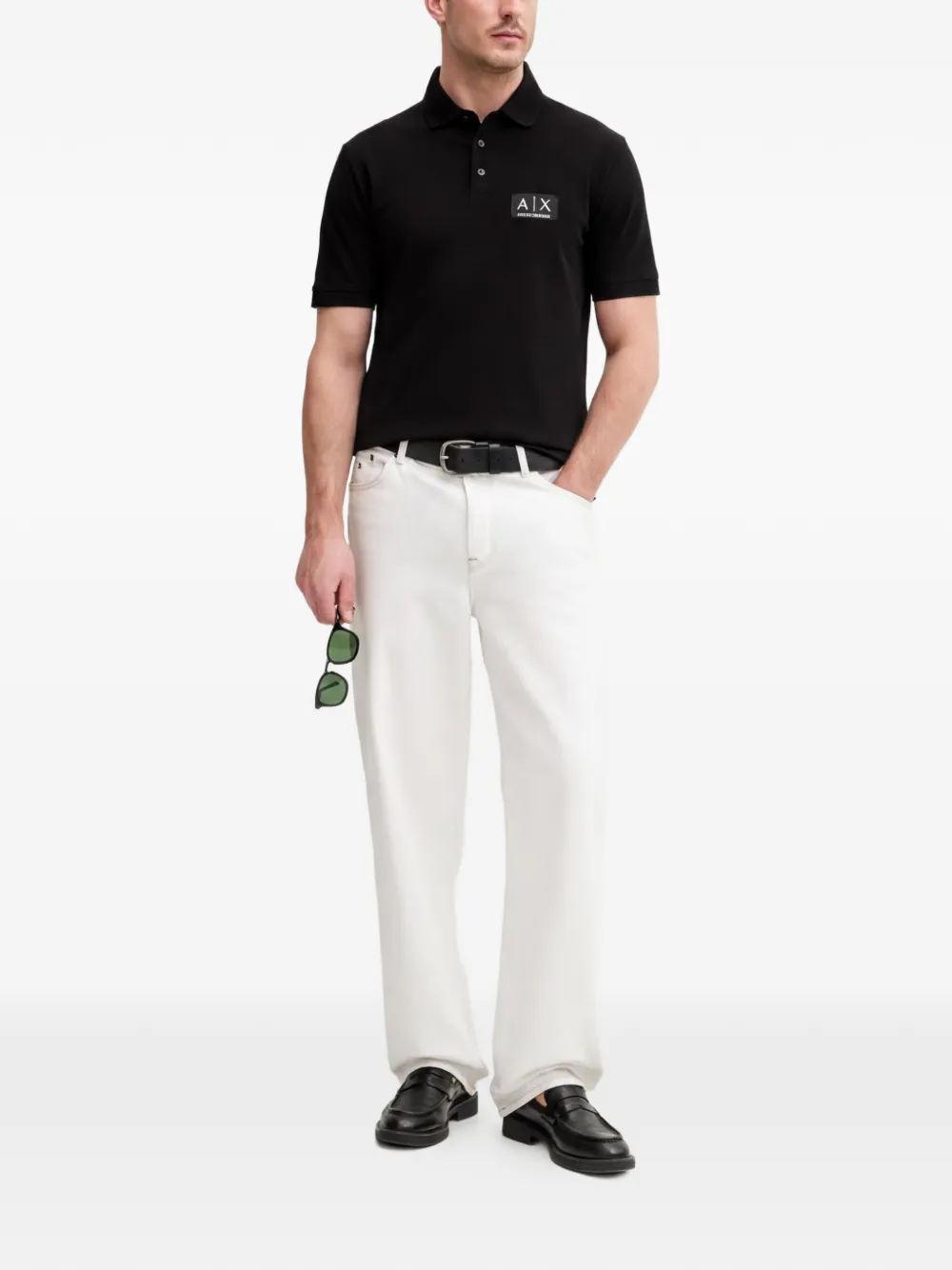 Armani Exchange Poloshirt met logo Zwart