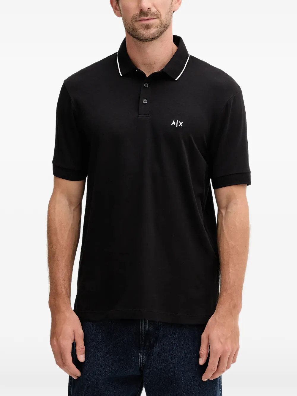 Armani Exchange Polo con ricamo - Nero