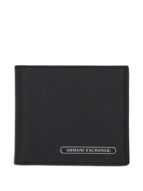 Armani Exchange cartera con placa del logo