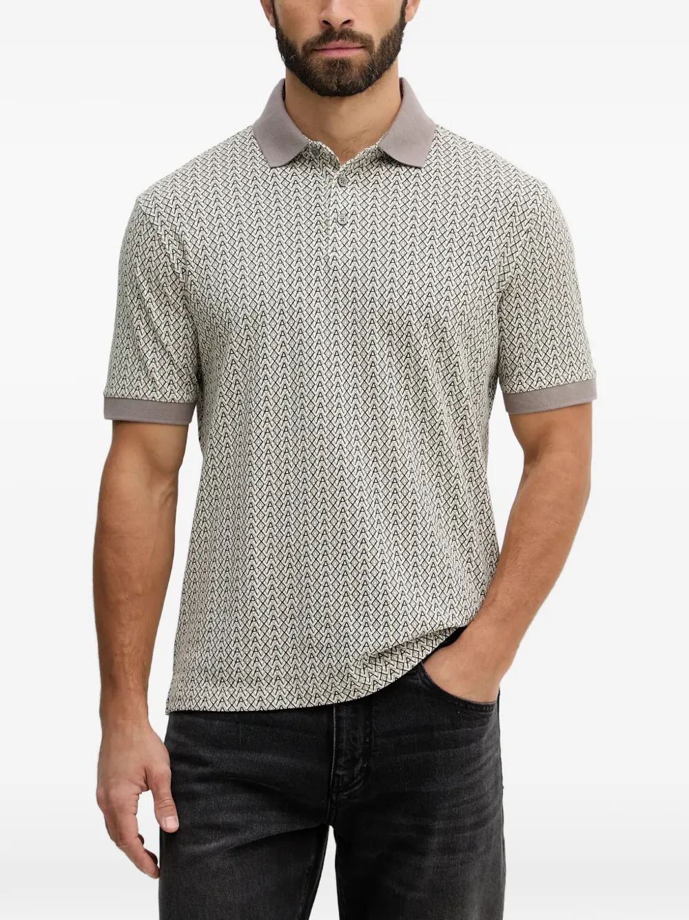 Armani Exchange Polo a fantasia - Toni neutri