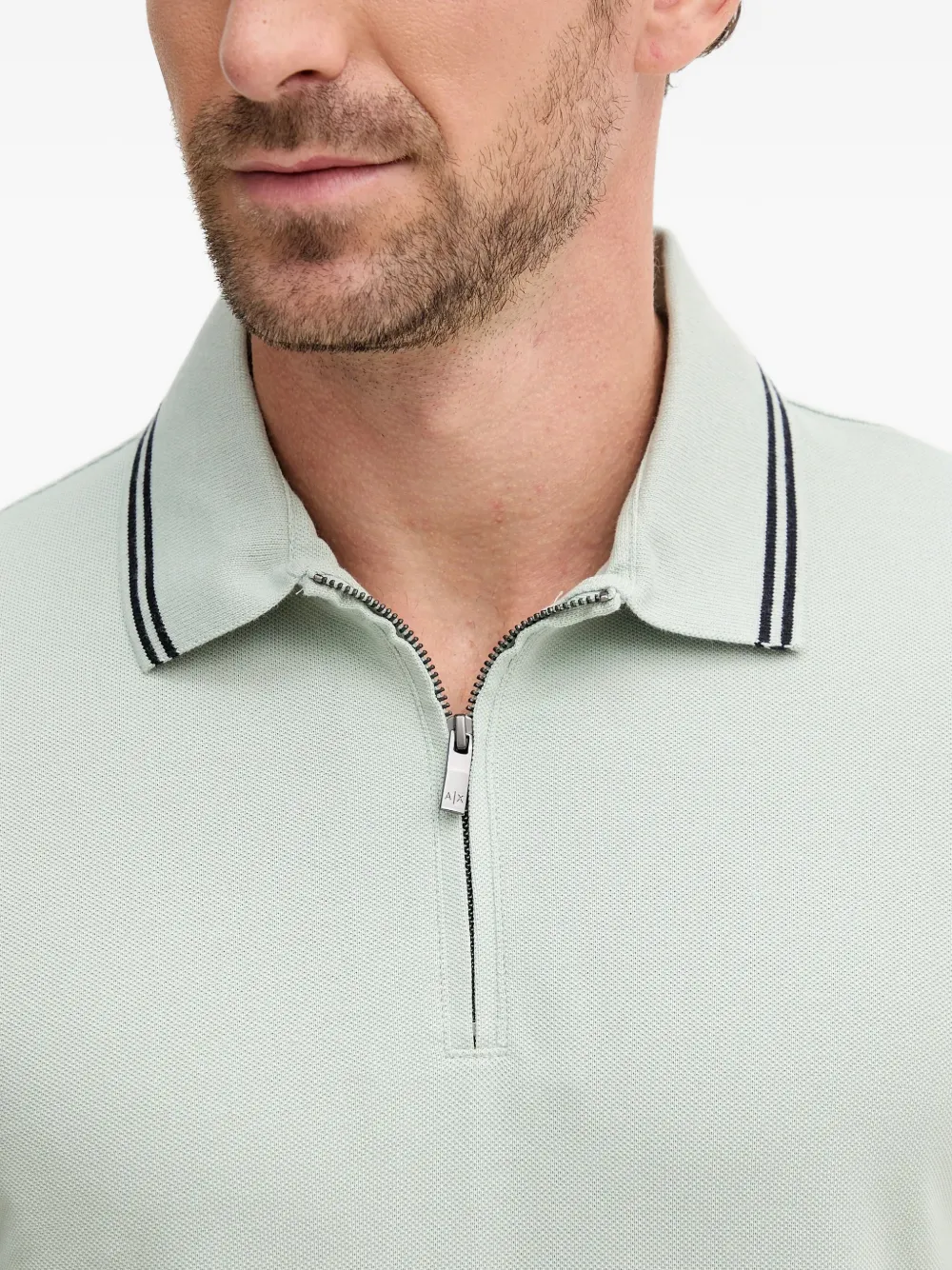 Armani Exchange Poloshirt met ritssluiting en kraag Groen