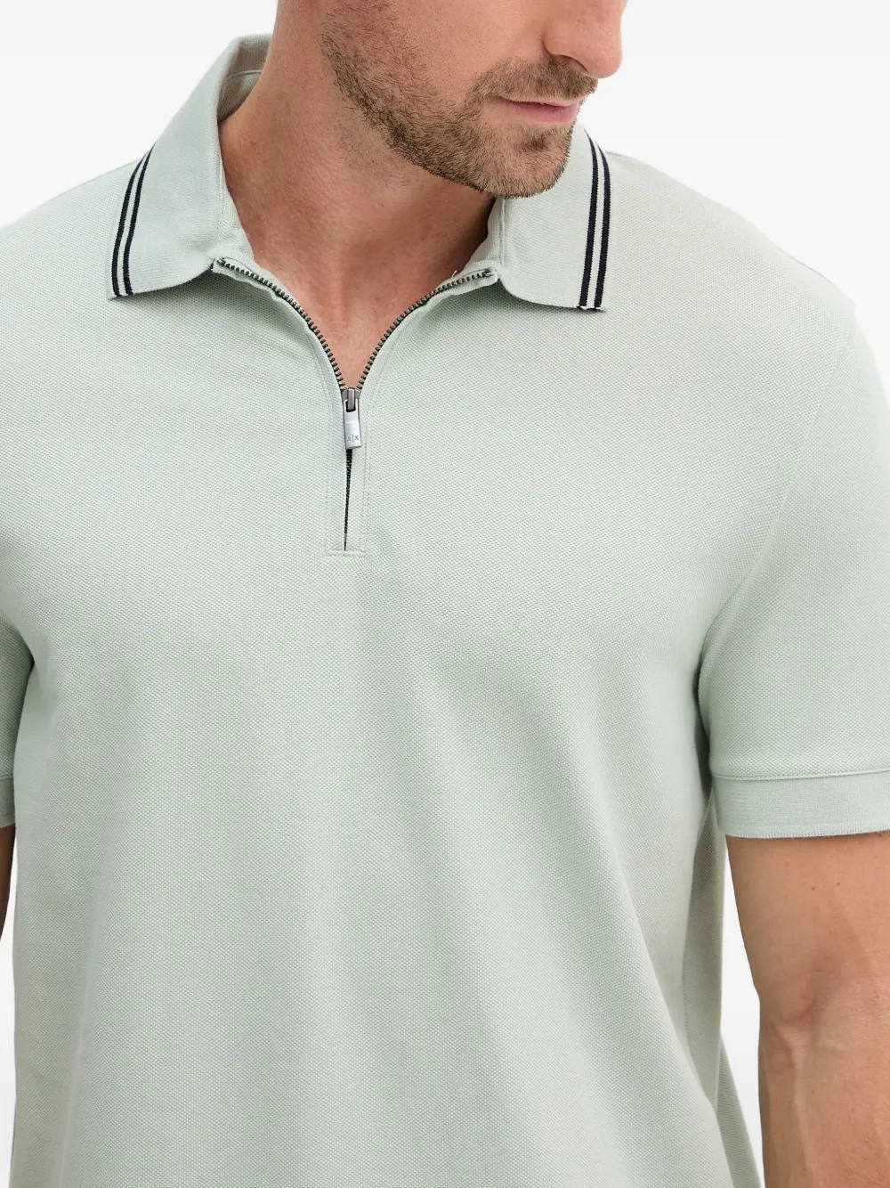 Armani Exchange Poloshirt met ritssluiting en kraag Groen