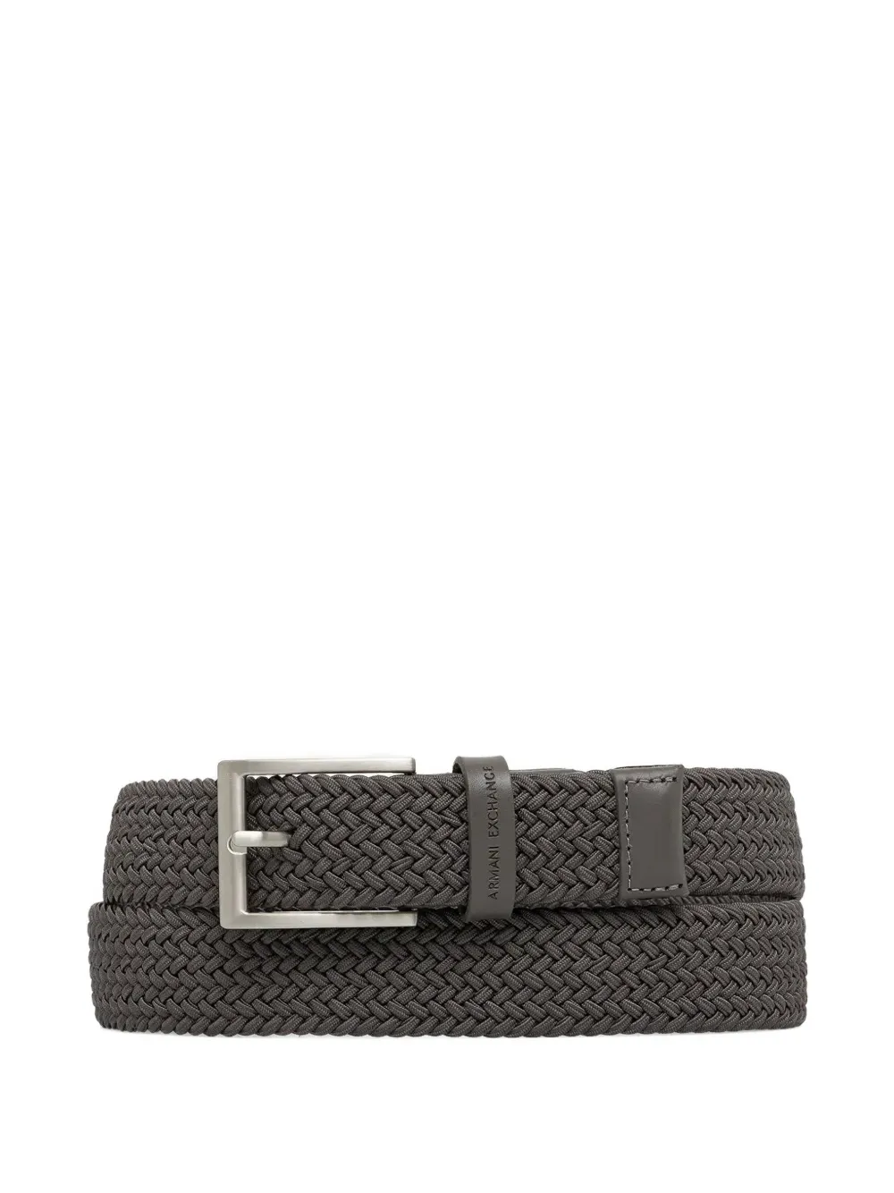 Armani Exchange braided plaque belt - Grigio