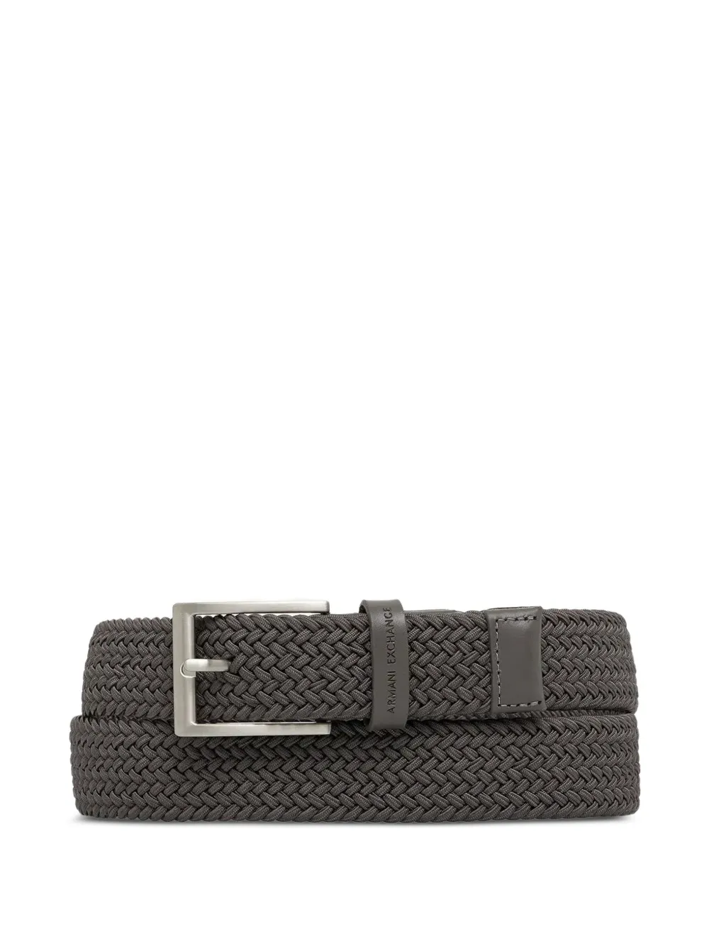 Armani Exchange braided plaque belt - Grau