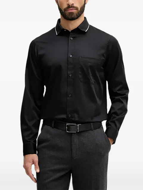 Armani Exchange camisa con bolsillo en el pecho y cuello en contraste