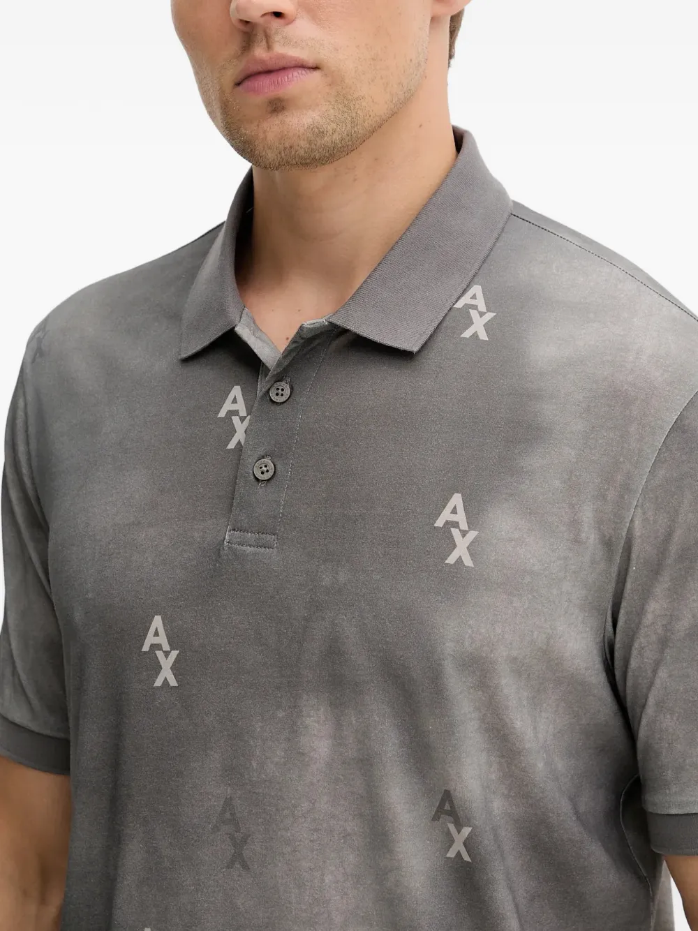 Armani Exchange Poloshirt met logopatroon Grijs