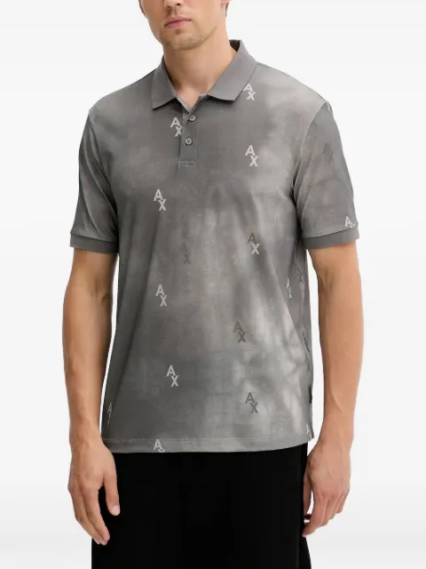 Armani Exchange logo-pattern polo shirt
