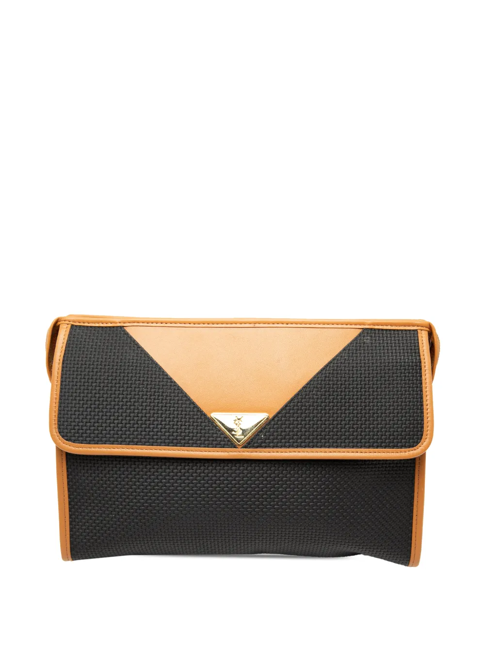 Saint Laurent Pre-Owned 2000-2010 Leather Trimmed Coated Canvas clutch bag - Schwarz
