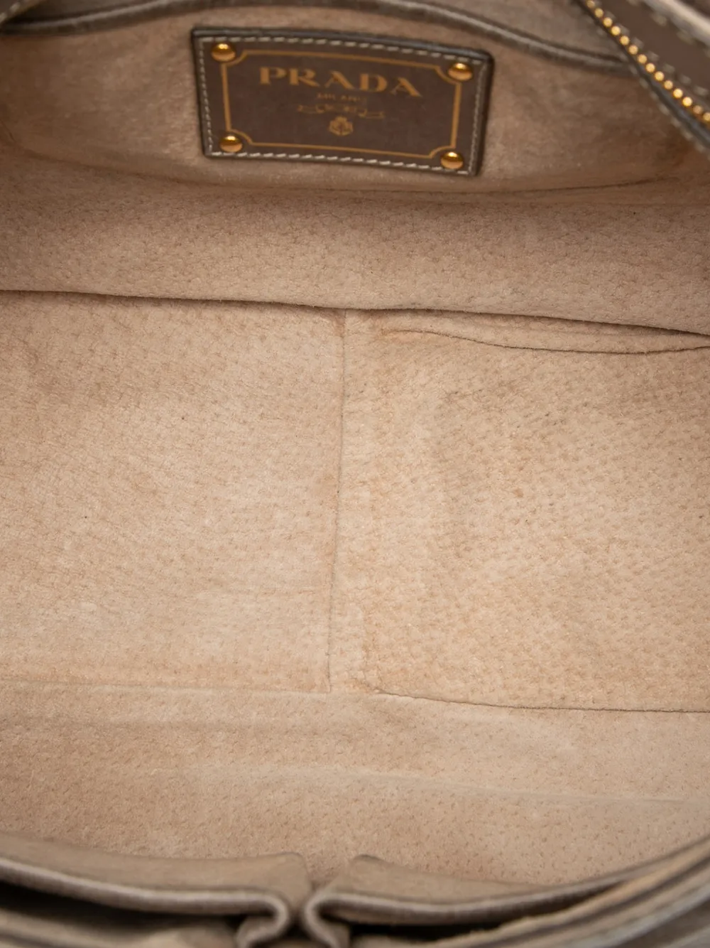Prada Pre-owned 2000-2013 Vitello Shine Push Lock Flap Shoulder Bag in Brown, view 5