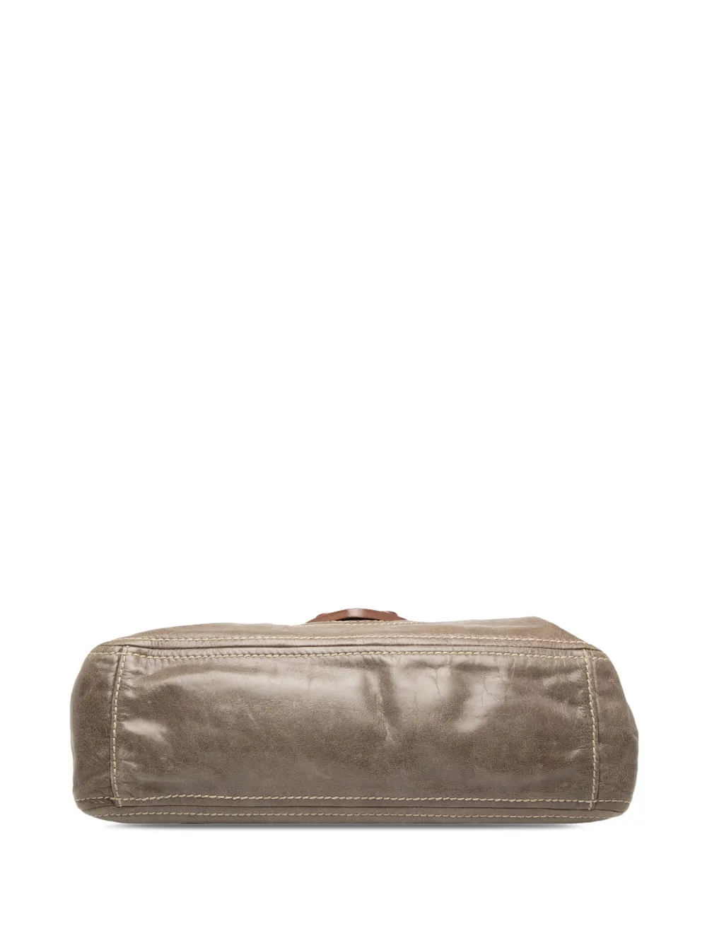 Prada Pre-owned 2000-2013 Vitello Shine Push Lock Flap Shoulder Bag in Brown, view 4