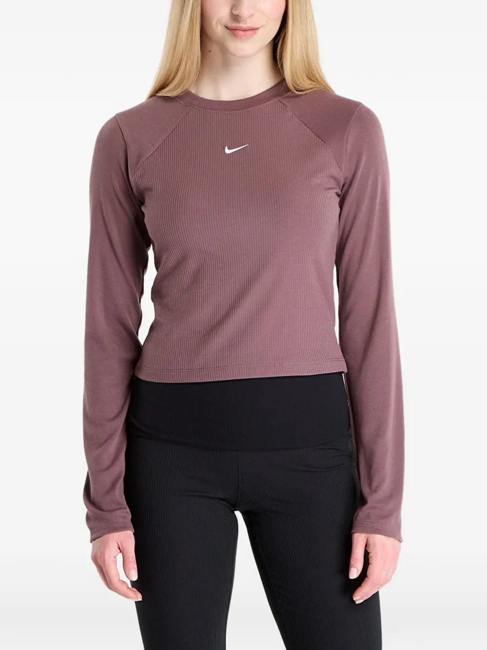 Nike long-sleeve ribbed top - Marrone