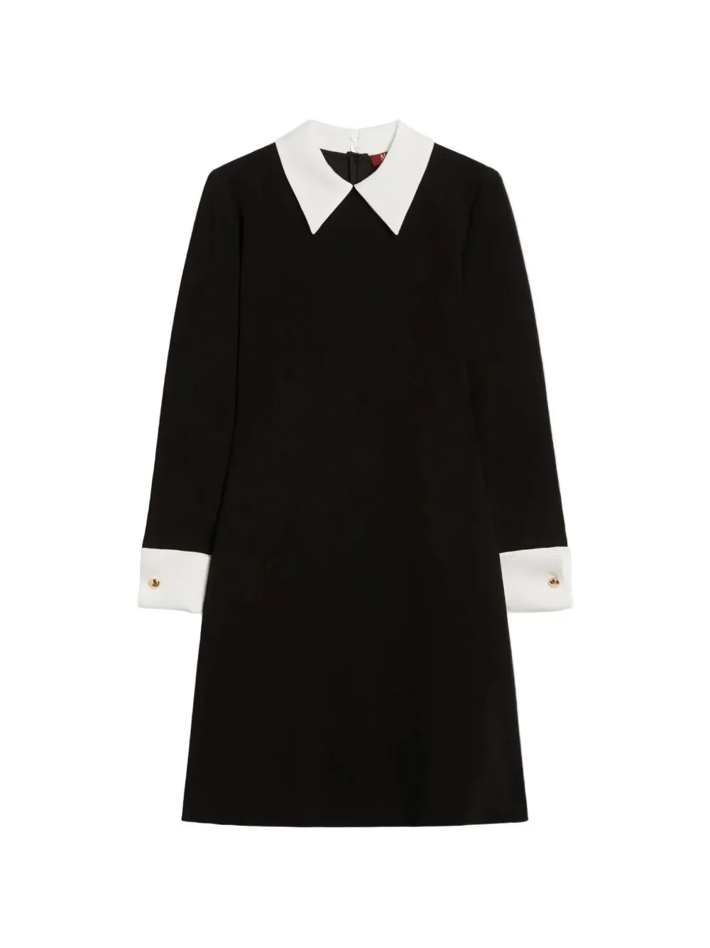 Max Mara Abito Bravo con colletto a contrasto - Nero