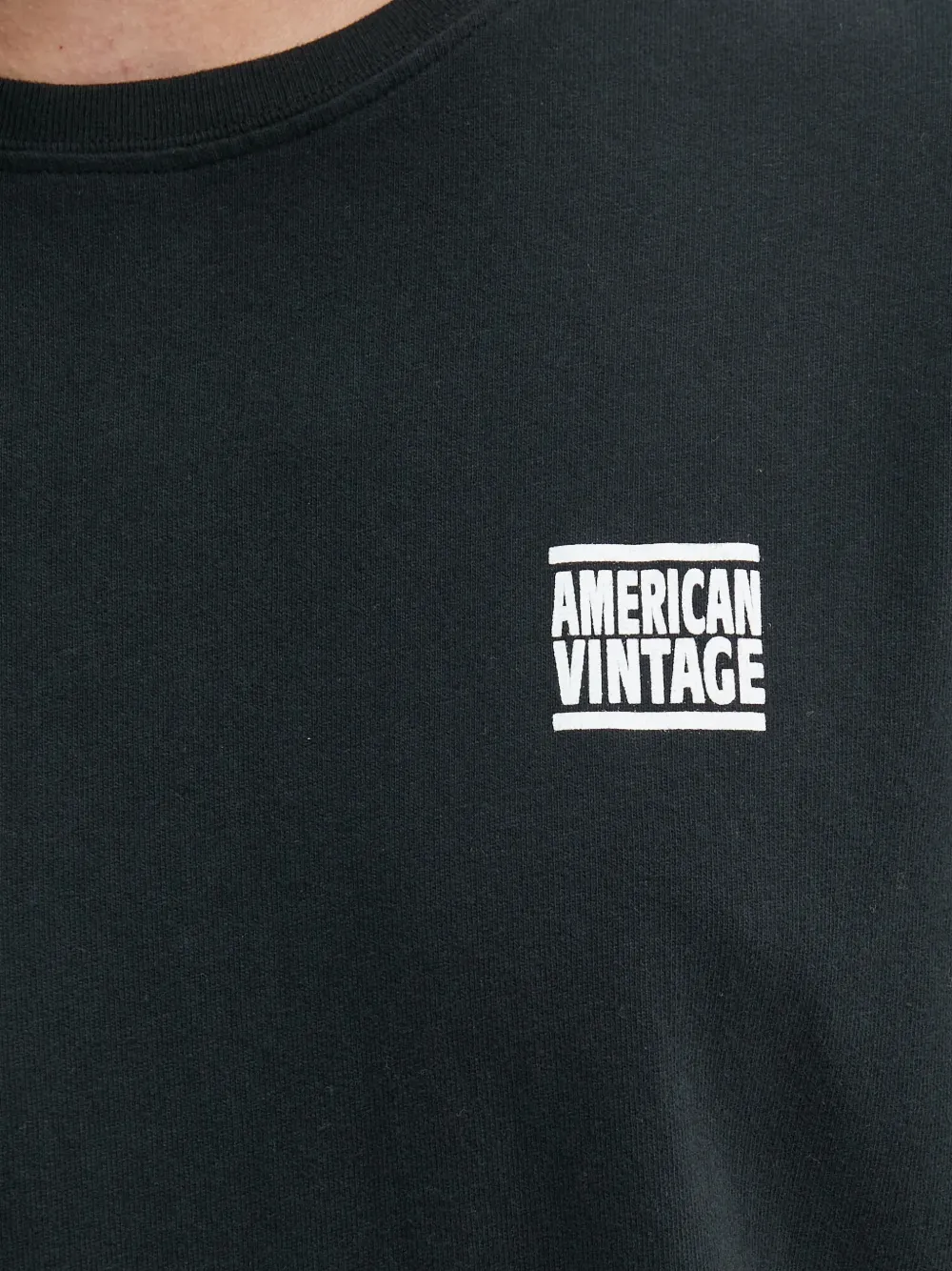 American Vintage T-shirt met ronde hals Zwart