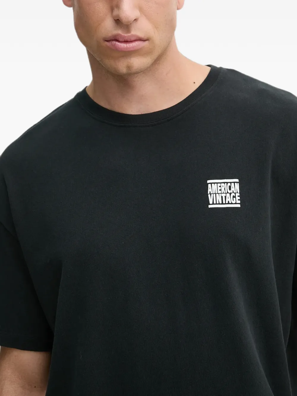 American Vintage T-shirt met ronde hals Zwart