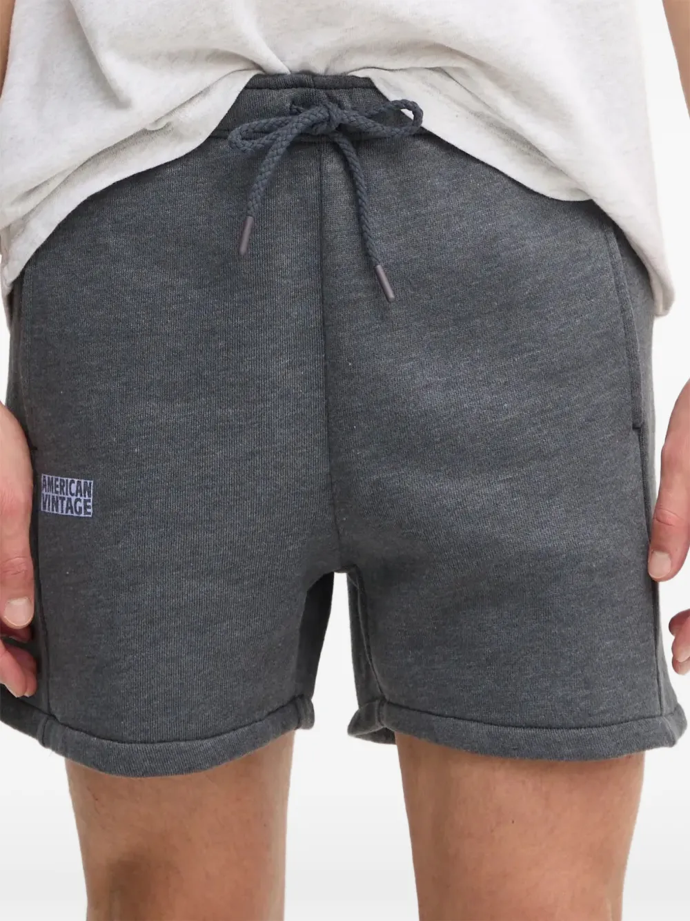 American Vintage Shorts mit Kordelzug - Grau