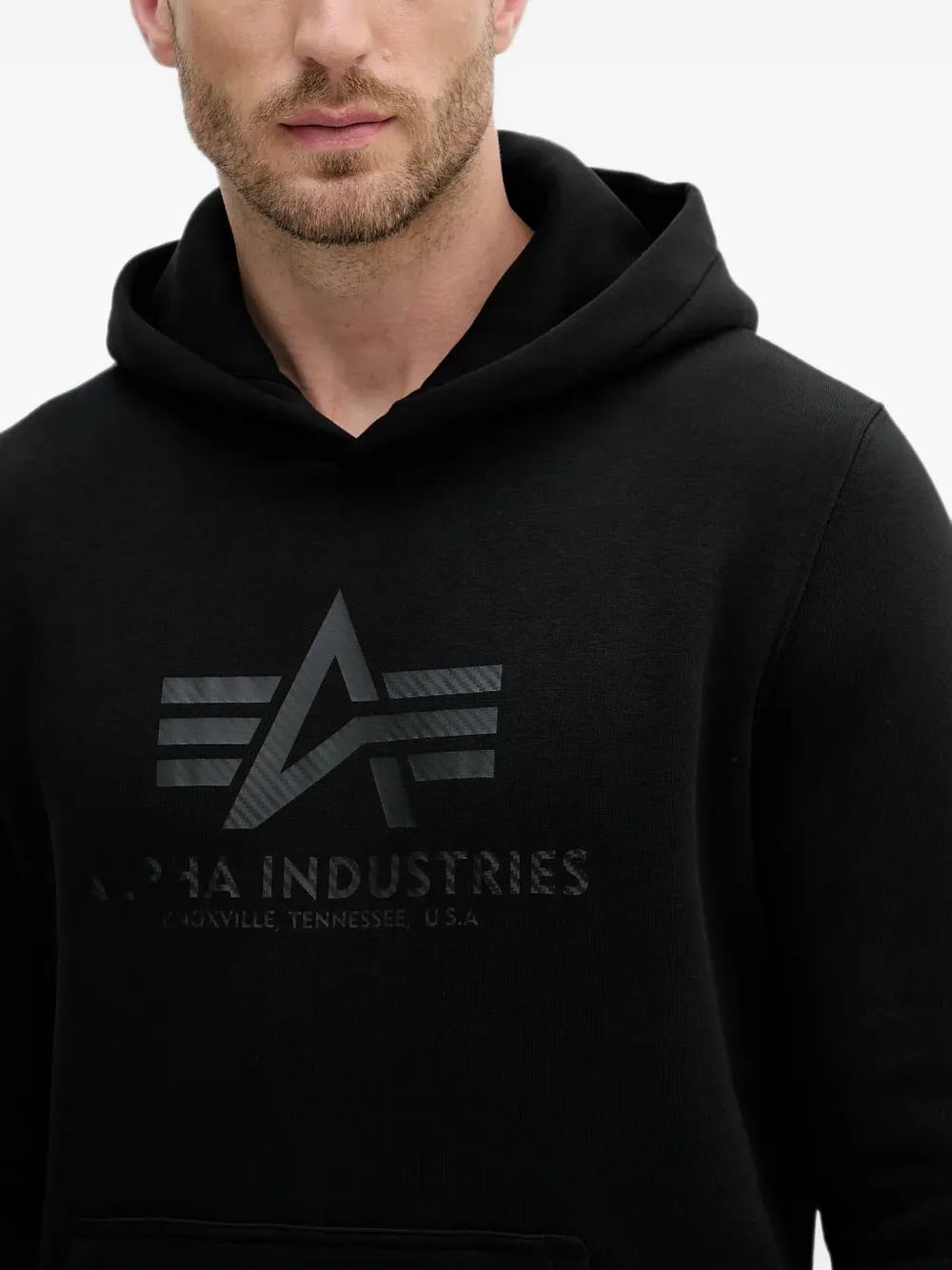 Alpha Industries Hoodie met logoprint Zwart