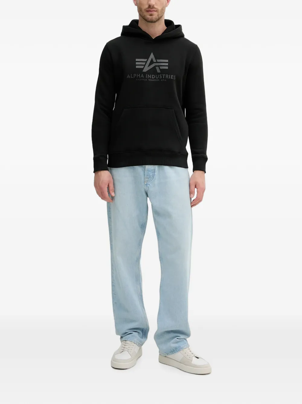 Alpha Industries Hoodie met logoprint Zwart