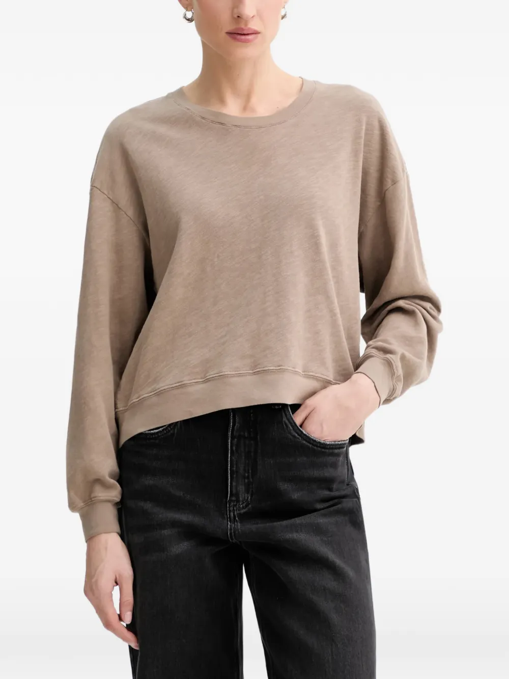 American Vintage dropped-shoulder long-sleeve sweatshirt - Braun