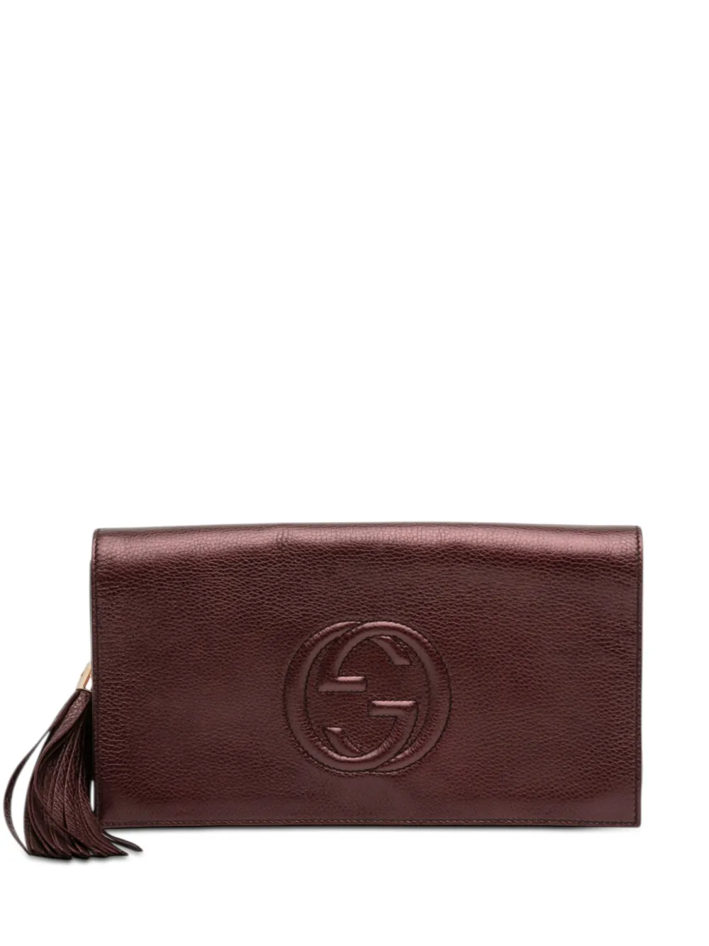 Gucci Pre-Owned 2016-2025 Metallic Leather Soho Disco clutch bag - Rosso