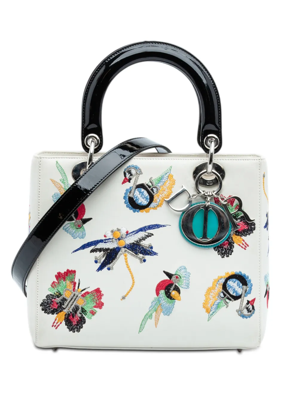 Christian Dior Pre-Owned 2016 Medium Smooth Calfskin Embroidered Beaded Animals Lady Dior satchel - Mehrfarbig