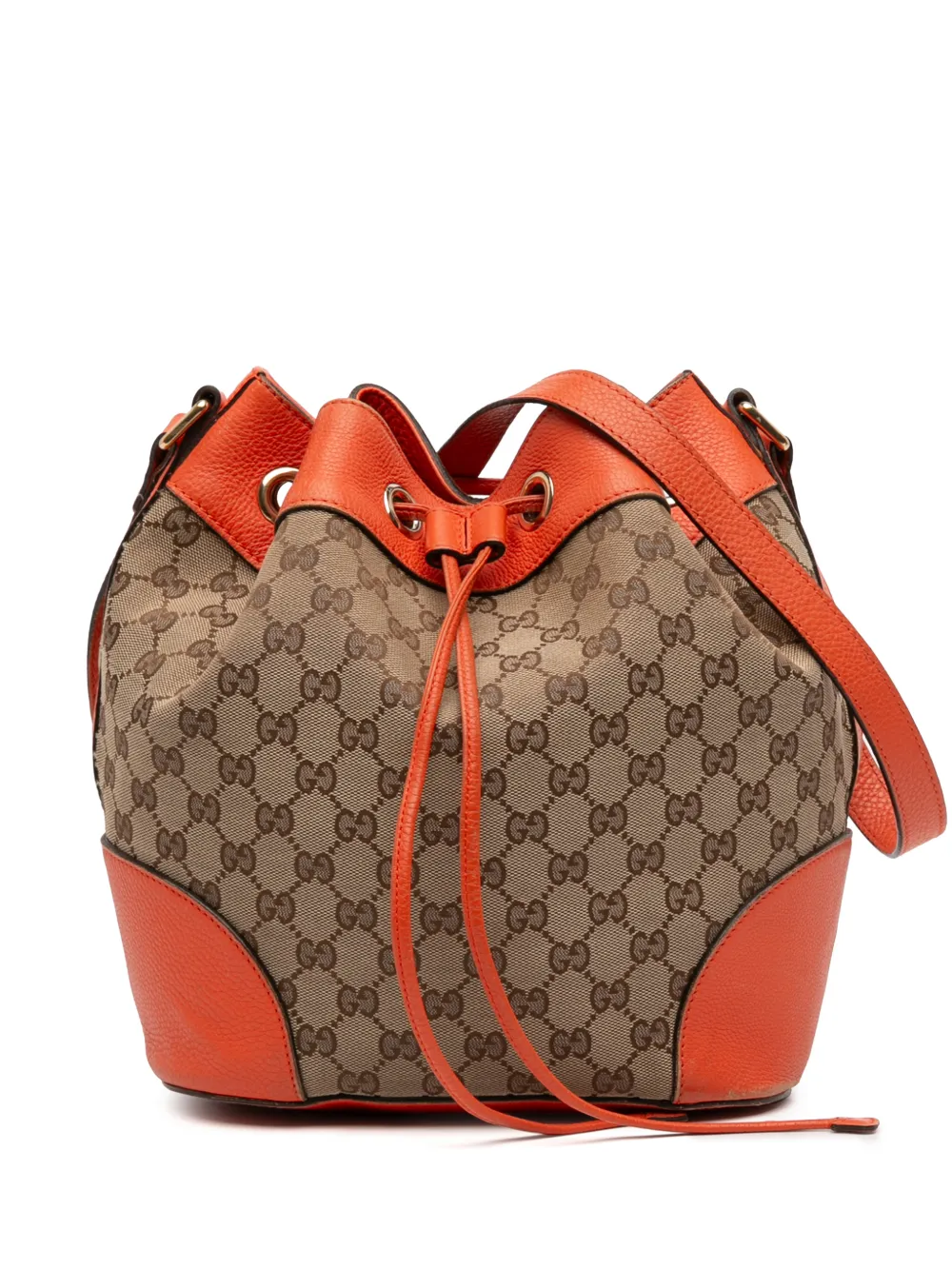 Gucci Pre-Owned 2016-2026 GG Canvas Drawstring bucket bag - Arancione