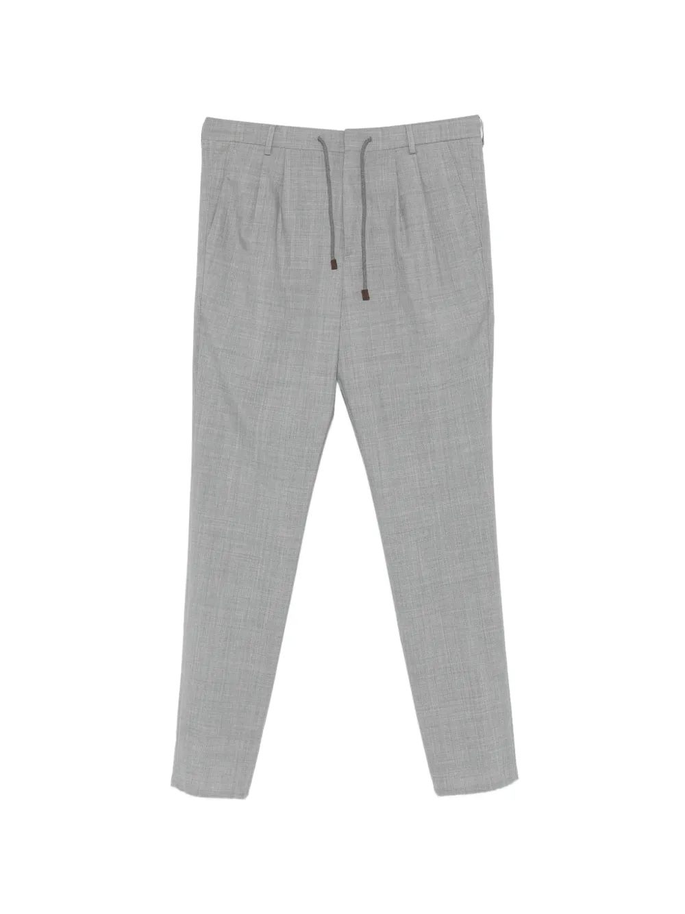 Brunello Cucinelli Drawstring Pleated Trousers In Gray